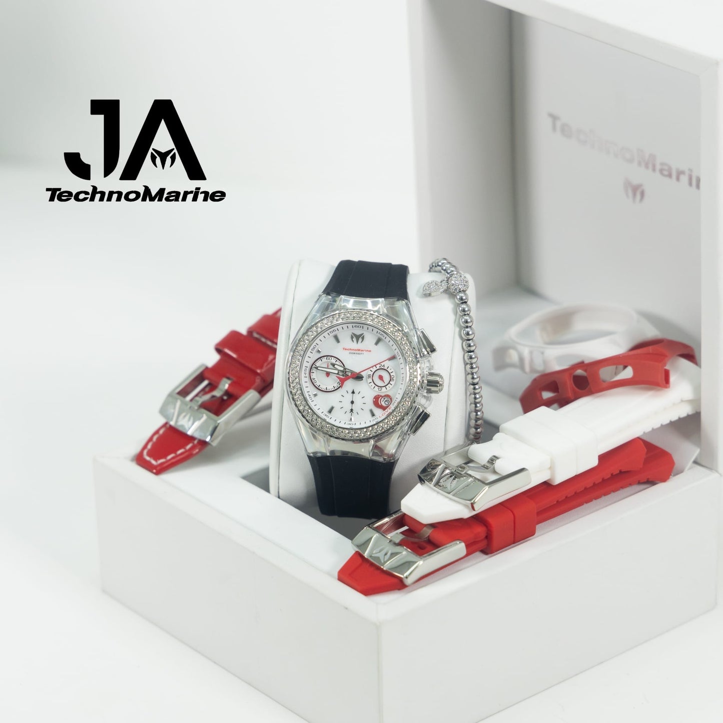 Technomarine Women's Cruise Valentine Quartz Chronograph White Dial Watch Cuatro Correas