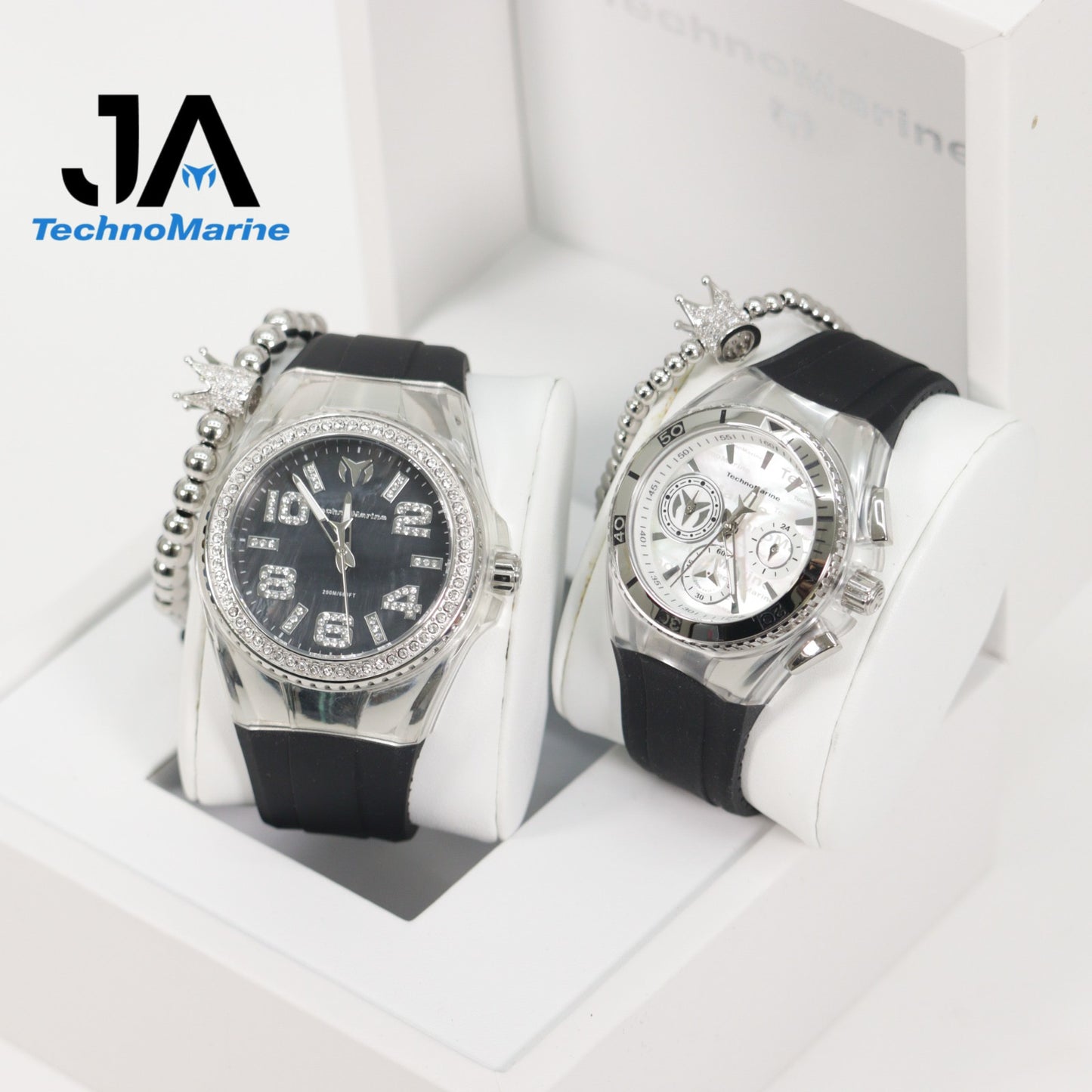 Set Dos Technomarine Cruise Monogram 42mm Silver with Stones, TechnoMarine Cruise California Women’s - 40MM Silver Dos Pulseras