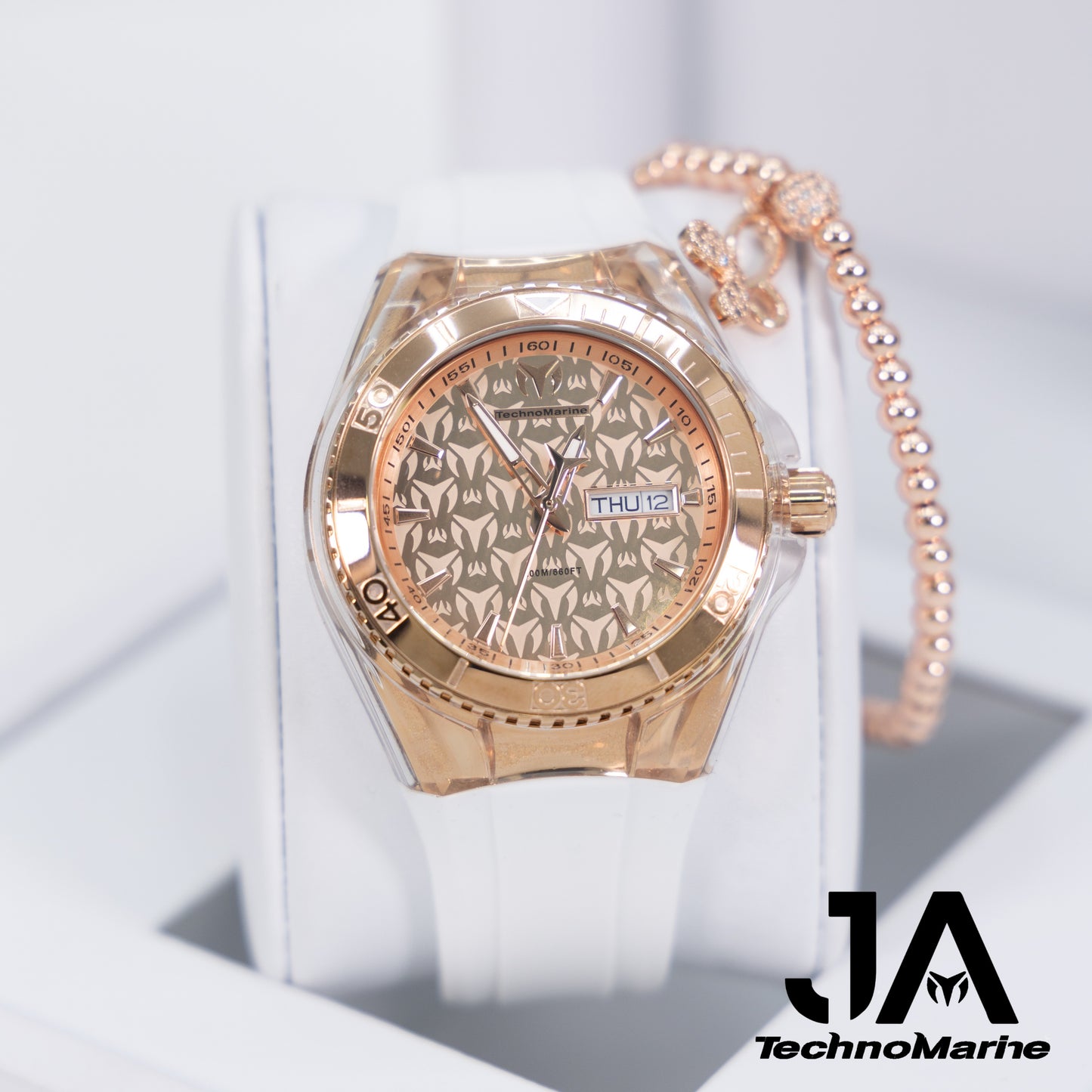 Technomarine Mujer Cruise Monogram Quartz Watch Rose Gold 40mm