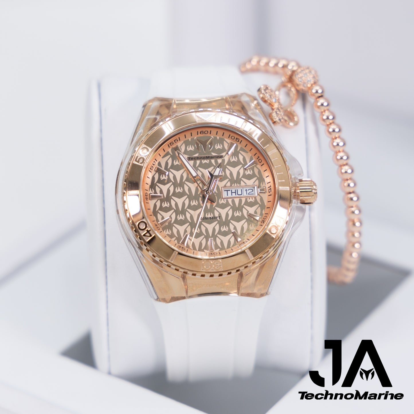 Technomarine Mujer Cruise Monogram Quartz Watch Rose Gold 40mm