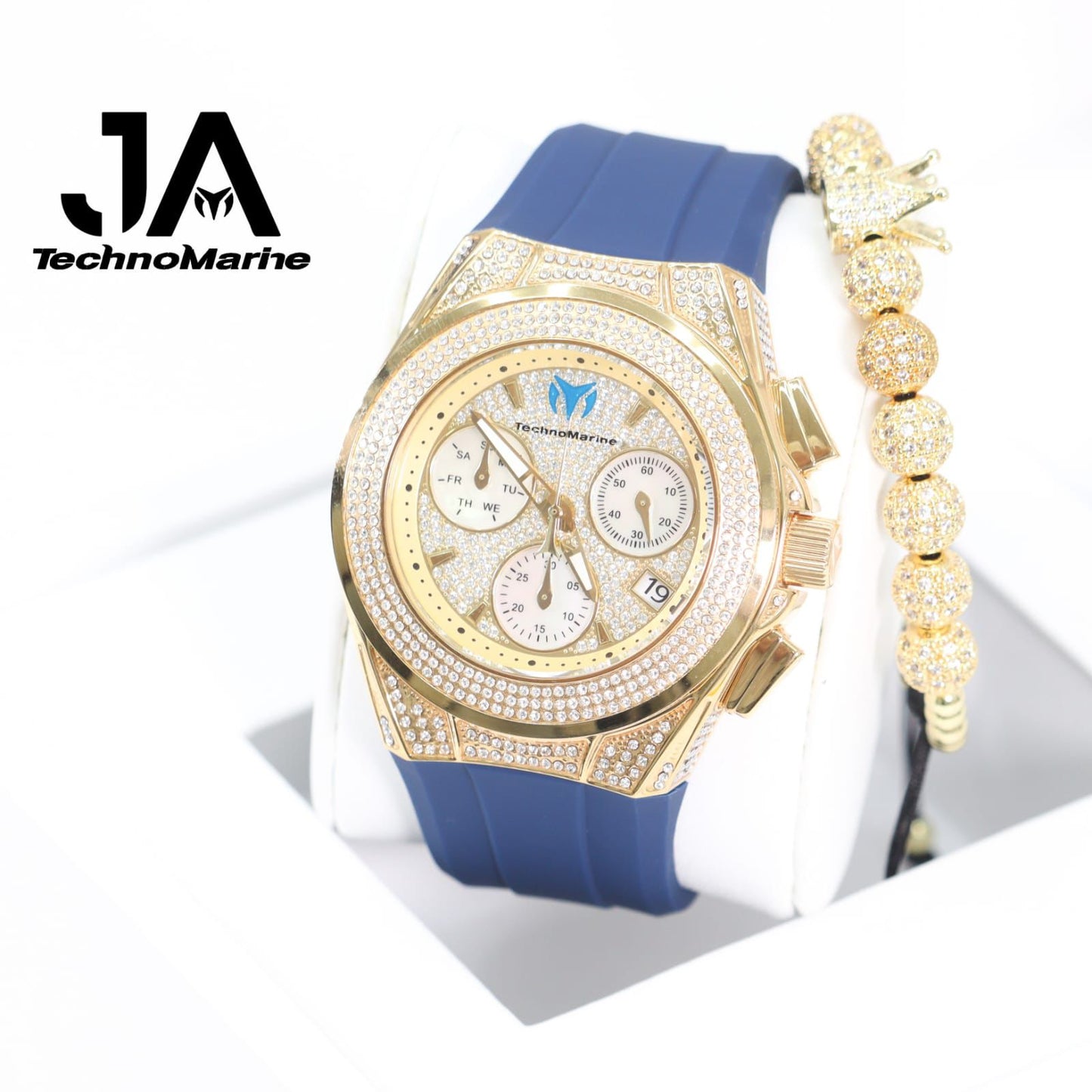 TECHNOMARINE (Pave) Cruise Collection Swiss Machine Gold Color One Free Bracelet