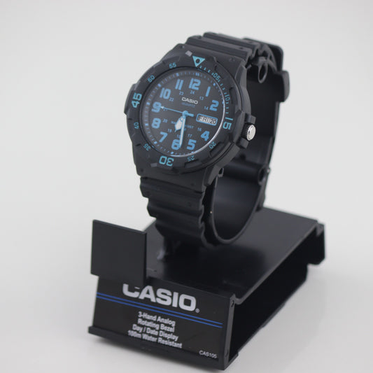 Casio Men's Dive Style Watch, Black/Blue Accents