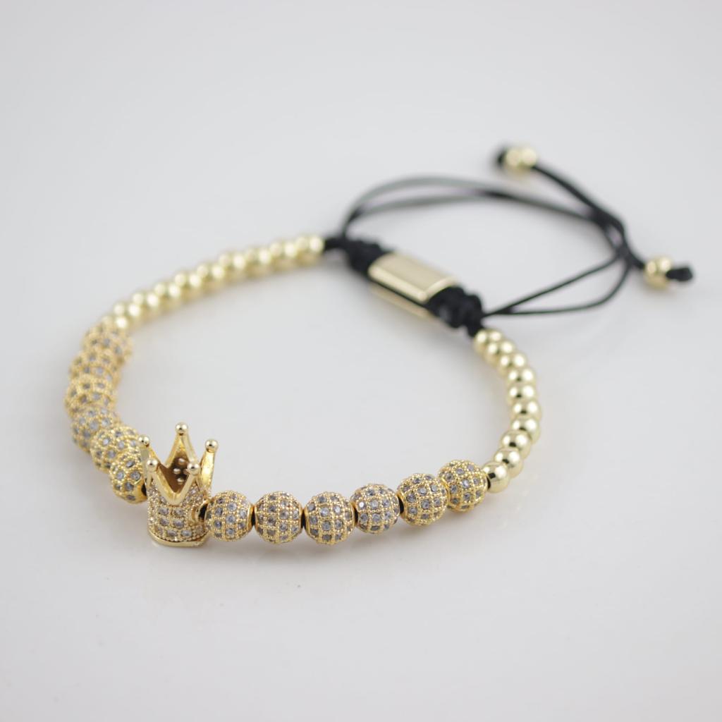 Golden Men's Bracelet With Crown