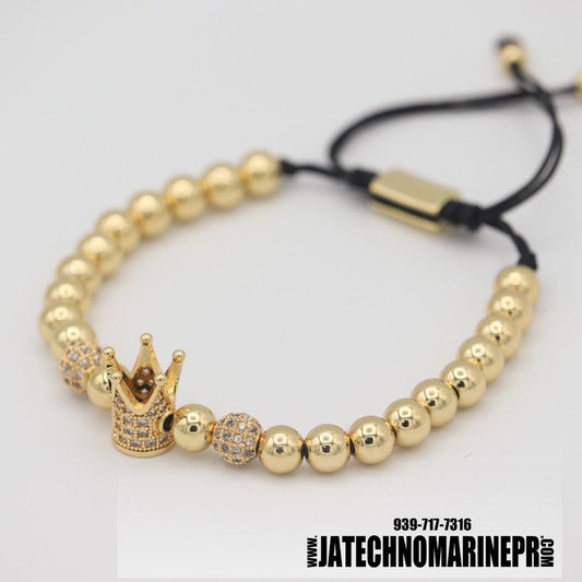 Pulsera Ajustable de Hombre Oro y Negra