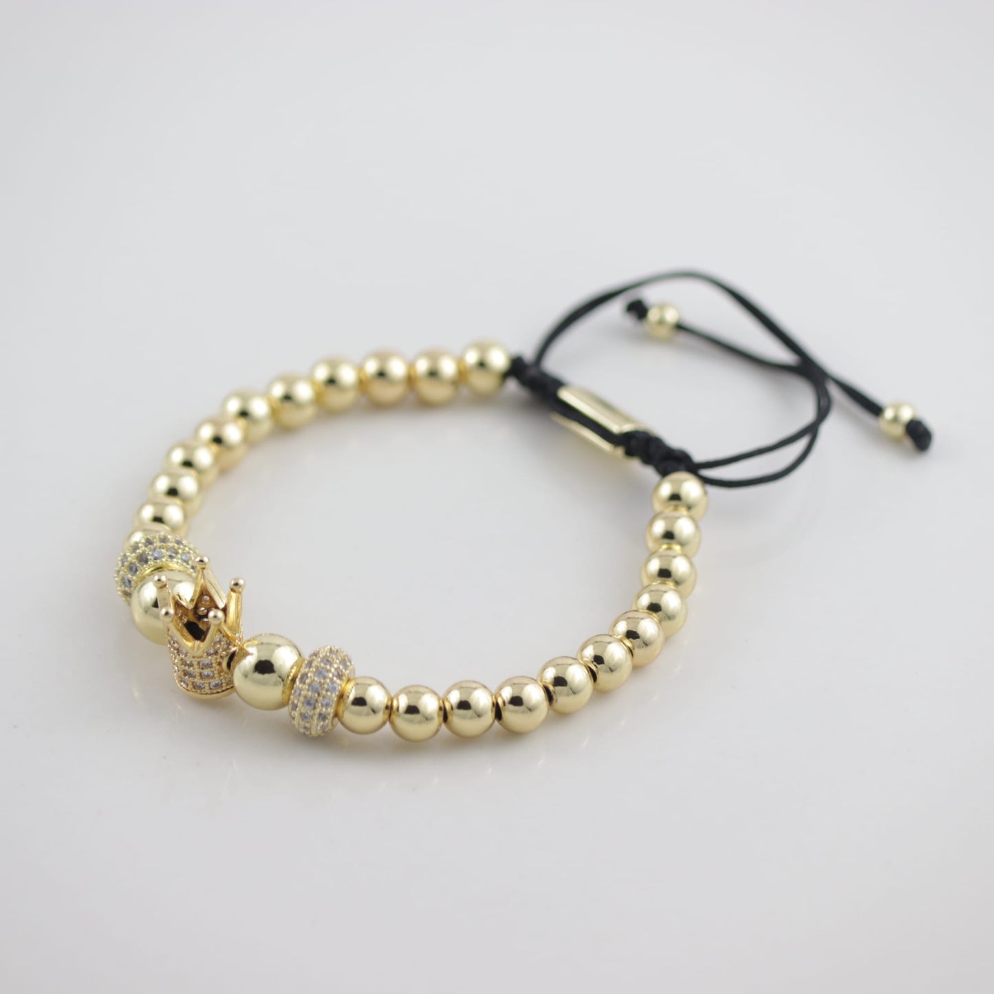 PULSERA AJUSTABLE PARA HOMBRE DORADA CON CORONA