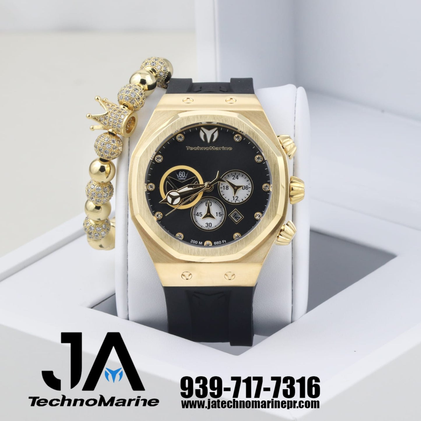 Technomarine Men's Reef Sun Stainless Steel Quartz Watch With Silicone Strap