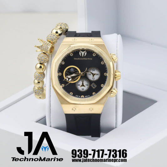 Technomarine Men's Reef Sun Stainless Steel Quartz Watch With Silicone Strap