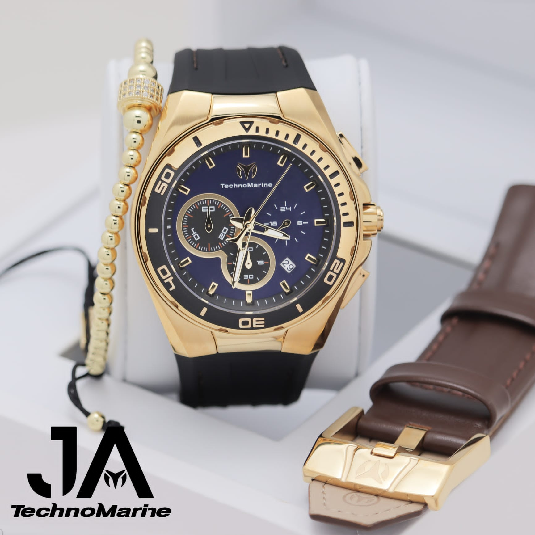 Technomarine Cruise Steel Gold Blue 45mm Men J A Technomarine